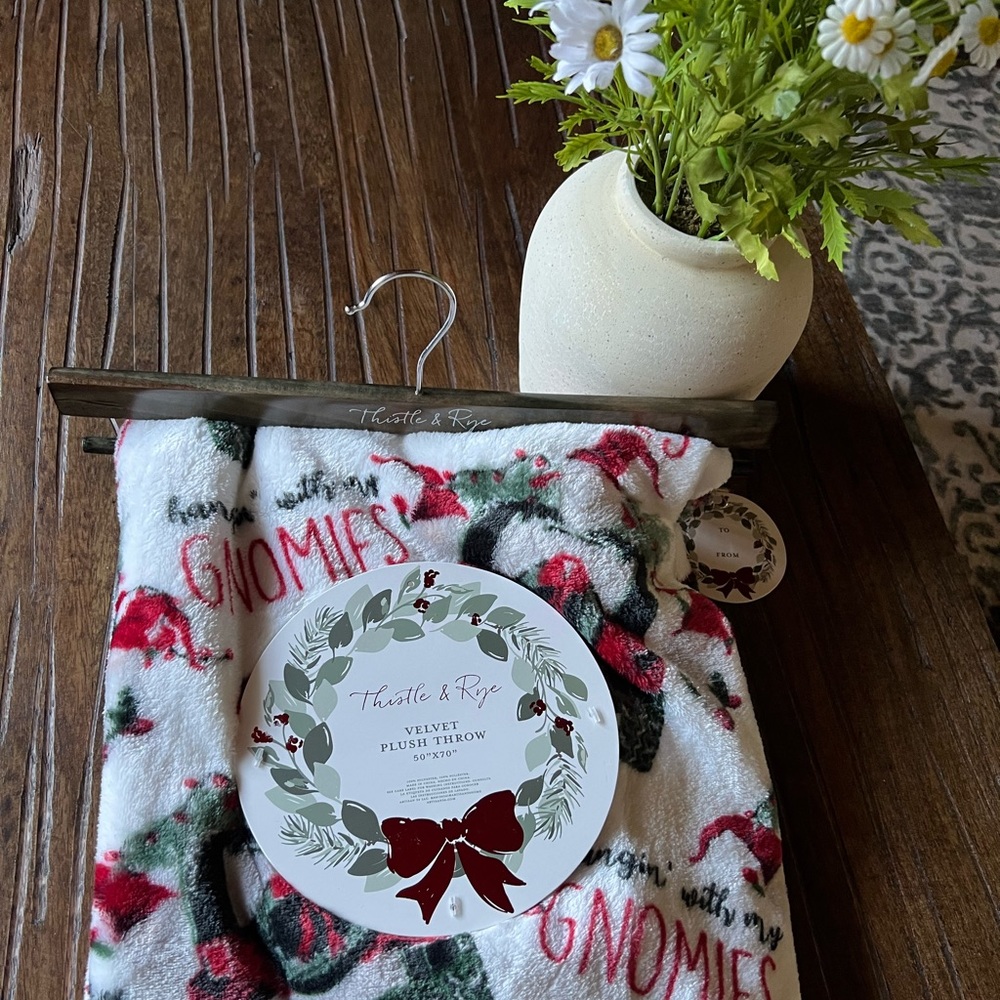 COPY - Christmas Gnome Jeep Cherokee Wrangler Plush Throw Blanket